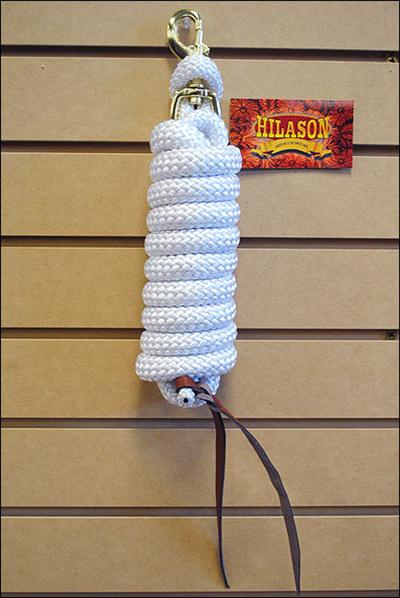 AH-248-272-ROPE-HILASON WESTERN HORSE TACK COWBOY POLY BRAIDED LEAD ROPE WITH POPPER