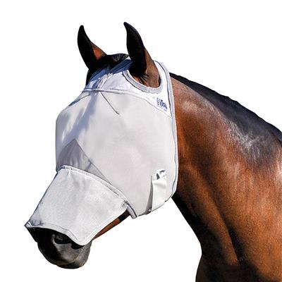 CE-CFMHL-Cashel Crusader Horse Fly Mask with Long Nose Grey Horse