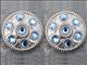 HSCN081-NICKLE FINISH BLUE CONCHOS WHEEL SHAPE WITH ROPE EDGE