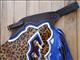 HSCH855-F855 HILASON BRONC BULL RIDING LEATHER RODEO WESTERN CHAPS LEOPARD HAIR ON
