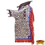 CH103A HILASON BULL RIDING LEOPARD PRINT GENUINE HAIR ON LEATHER PRO RODEO CHAPS