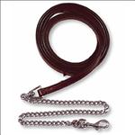 CIRCLE Y DARK ANTIQUE OIL LEATHER TACK HORSE SHOW HALTER LEAD CHAIN W/ SNAP
