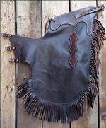 HILASON WESTERN COWHIDE PRO RODEO BRONC BULL-RIDING SHOW SMOOTH LEATHER CHINKS C