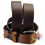 JUSTIN BROWN 1-1/2  WIDE BASIC WORK LEATHER MENS BELT BROWN MADE IN THE USA