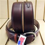 SILVER CREEK BROWN OIL CLASSIC 1-3/8  WESTERN LEATHER MENS BELT MADE IN THE USA