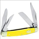 TAYLOR BRAND LLC OLD TIMER WORKMATE OLD TIMER 4 BLADE STAINLESS STEEL KNIFE WITH YELLOW HANDLE