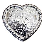 HEART SHAPED FLORAL CARVED W/ ROPE EDGE CONCHO SADDLE HEADSTALL TACK