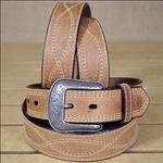 BROWN MENS WESTERN FASHION LEATHER BELT REMOVABLE BUCKLE