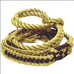 SADDLE BARN CALF RIDING ROPE POLY W/ LEATHER LACED HANDHOLD LEFT RIGHT HAND