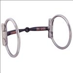 HILASON STAINLESS STEEL SNAFFLE HORSE BIT RING WITH COPPER INLAY ENGRAVED