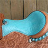 Turquoise Ostrich Print Seat