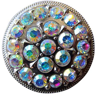 HSCN043-CRYSTAL RHINESTONE BLING BERRY CONCHO GLITTERING AB STONE NICKLE FINISH