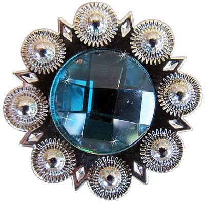 HSCN045-Crystal Rhinestone Bling Berry Conchos Turquoise Clear