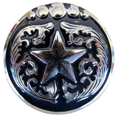 HSCN048-Antique Silver Finished Conchos with Texas Star