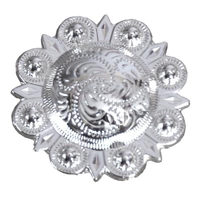 HSCN049-Bright Silver Finished Floral Conchos