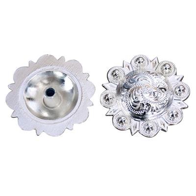 HSCN050-Bright Silver Finished Floral Conchos