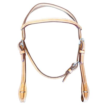 AI-181922-HILASON WESTERN LEATHER HORSE BROWBAND HEADSTALL - RUSSET