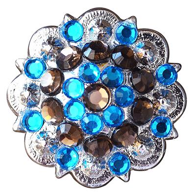 HSCN050-022-SILVER FINISH BERRY CONCHO RHINESTONE HEADSTALL SADDLE TACK BLING COWGIRL