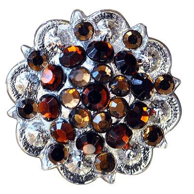 HSCN050-019-BROWN & TOPAZ CRYSTALS BERRY CONCHO RHINESTONE HEADSTALL SADDLE TACK COWGIRL
