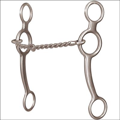 CE-SSPSBIT65RG25SS-Classic Equine Performance Ring Gag Shank Bit with Twisted Wire 65-in