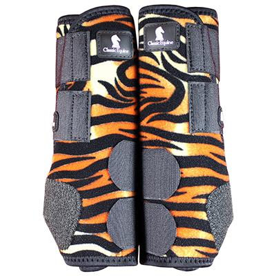CE-CLS20011TP-TIGER PRINT CLASSIC EQUINE LEGACY SYSTEM HORSE HIND LEG SPORT BOOT PAIR