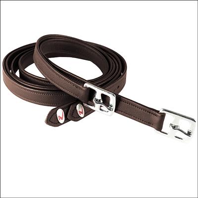 HZ-16501-TBBR-TOBACCO BROWN HORZE STIRRUP LEATHERS SS BUCKLE HORSE TACK EMBOSSED NUMBERS