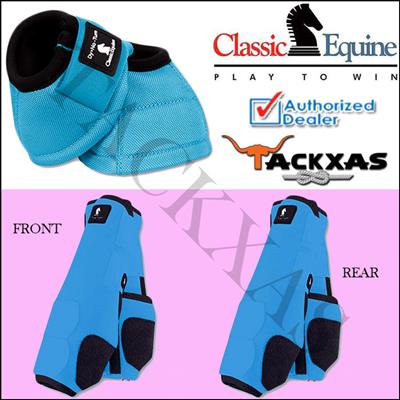 CE-CLS100200CDNLB-TURQUOISE CLASSIC EQUINE FRONT REAR LEGACY SPORT HORSE NO TURN BELL BOOTS