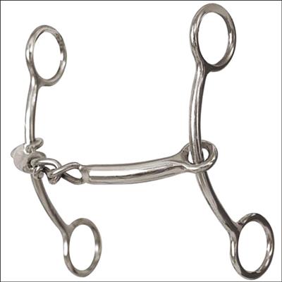 CE-GTSBIT31-Classic Equine Carol Goostree Simplicity Shank Barrel Bit with Thick Bar Chain 5-in