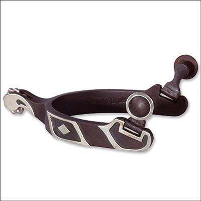 CE-SPUR58YD-Classic Equine Diamond Spurs 5-8-in Band with Clover Rowel Medium