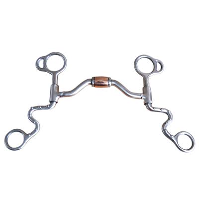 AI-172885-HILASON STAINLESS STEEL HINGED PORTED COPPER ROLLER FUTURITY HORSE BIT