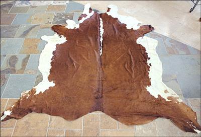 HSHS1028-S1028 HILASON HAIR ON LEATHER PURE BRAZILIAN COWHIDE SKIN RUG CARPET BROWN WHITE