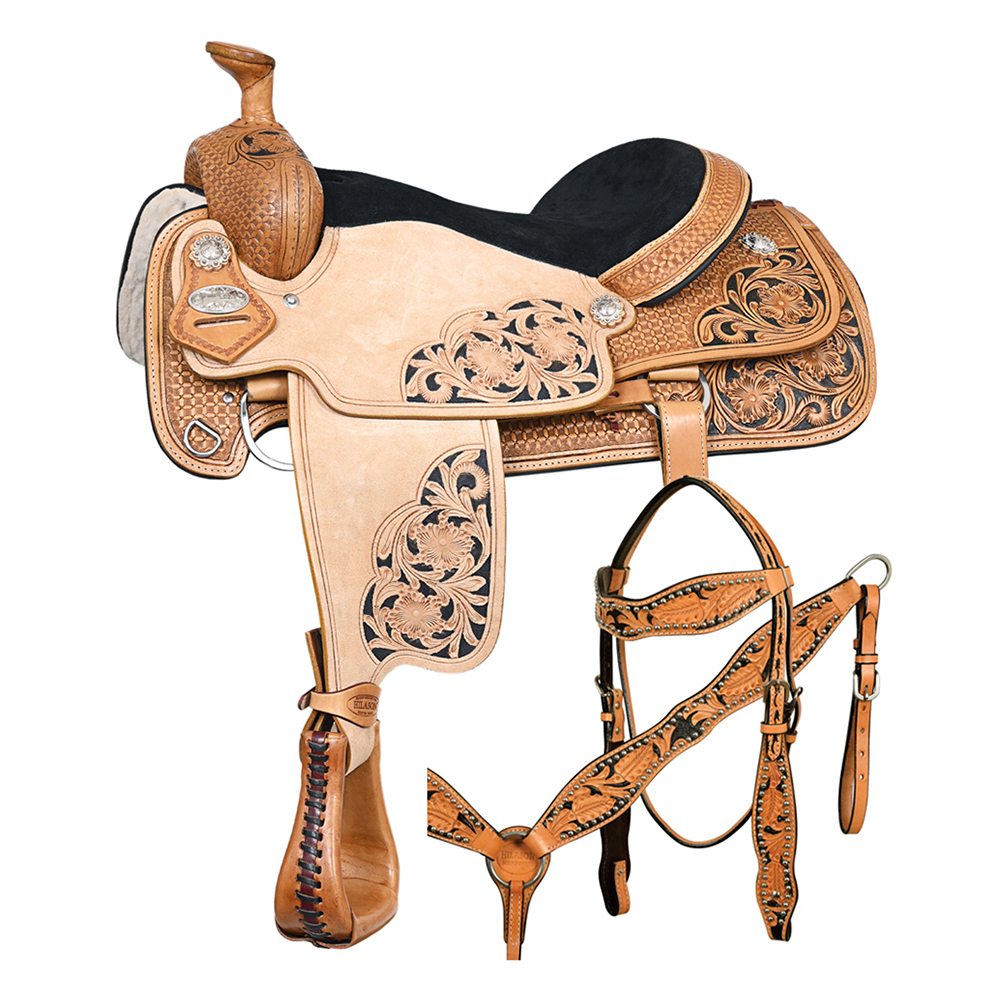 15 In Western Horse Ranch Roping Saddle American Leather Hilason | eBay