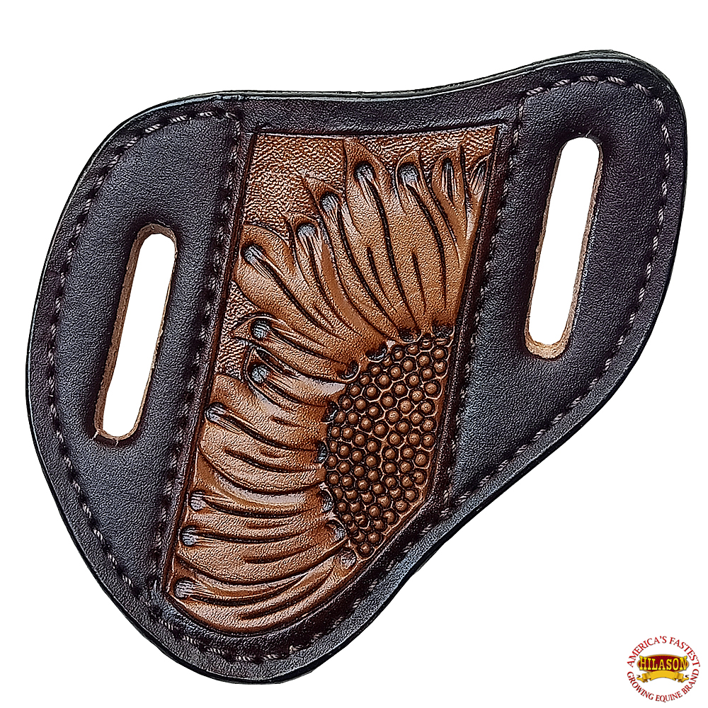  Leather Knife Sheath, Slanted Pancake Sheath, Tooled