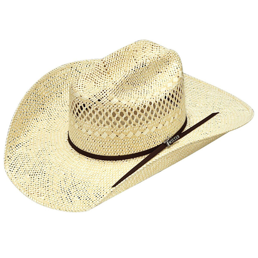 68MF Talla 7.625 MF Western Twister Sombrero de Vaquero Adulto Paja Tejido Sombrero Marfil - Imagen 3 de 6