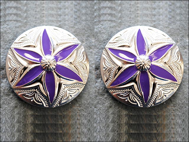 Sillín bling 67HS Western Screw Back Concho 1 redondo floral púrpura incrustación - Imagen 7 de 25
