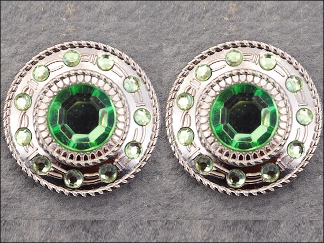 72HS Western Tornillo Trasero Concho1 Rueda Cristal Verde Bling Cabezal Vaquera - Imagen 7 de 25