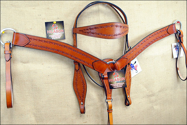 BH HILASON Western Horse Headstall Breast Collar Set Tack Genuine American - Picture 51 of 247