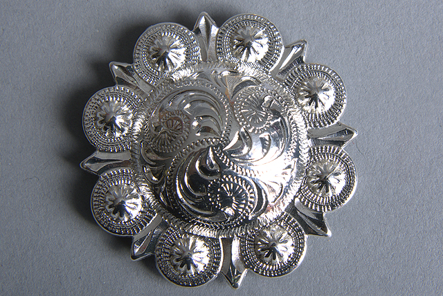 10HS 2 pulgadas Conchos de bayas enchapados en níquel Western Hilason - Imagen 8 de 26