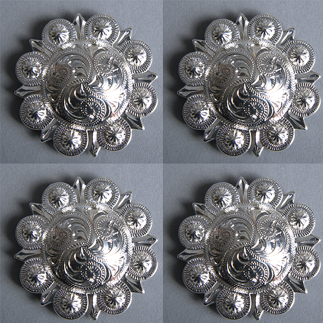 10HS 2 pulgadas Conchos de bayas enchapados en níquel Western Hilason - Imagen 11 de 26