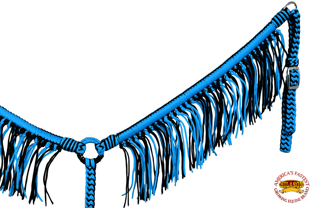 Collar de pecho de caballo DL plano trenzado paracord con flecos de Hilason - Imagen 43 de 43