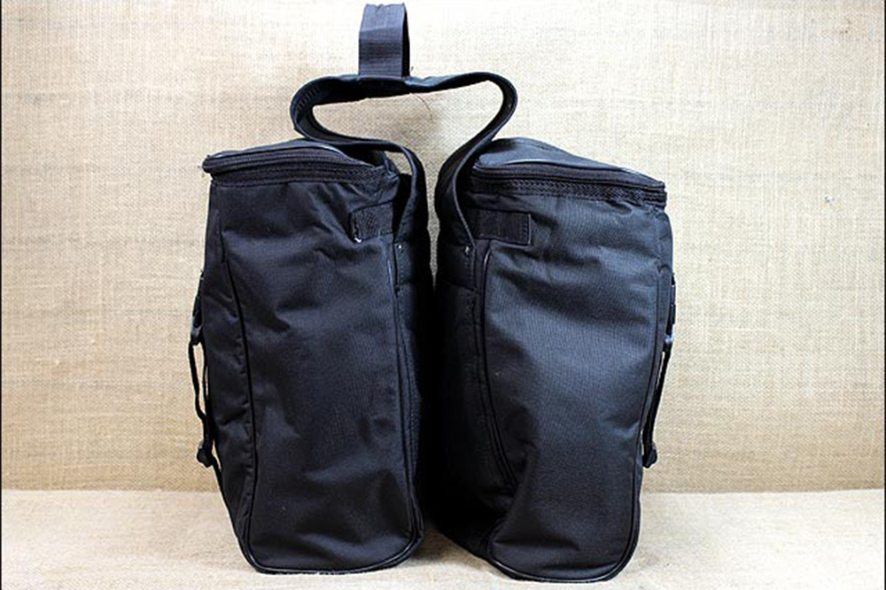Bolsa de sillín aislada AI Hilason Black Western Horse Tack Cordura - Imagen 8 de 9