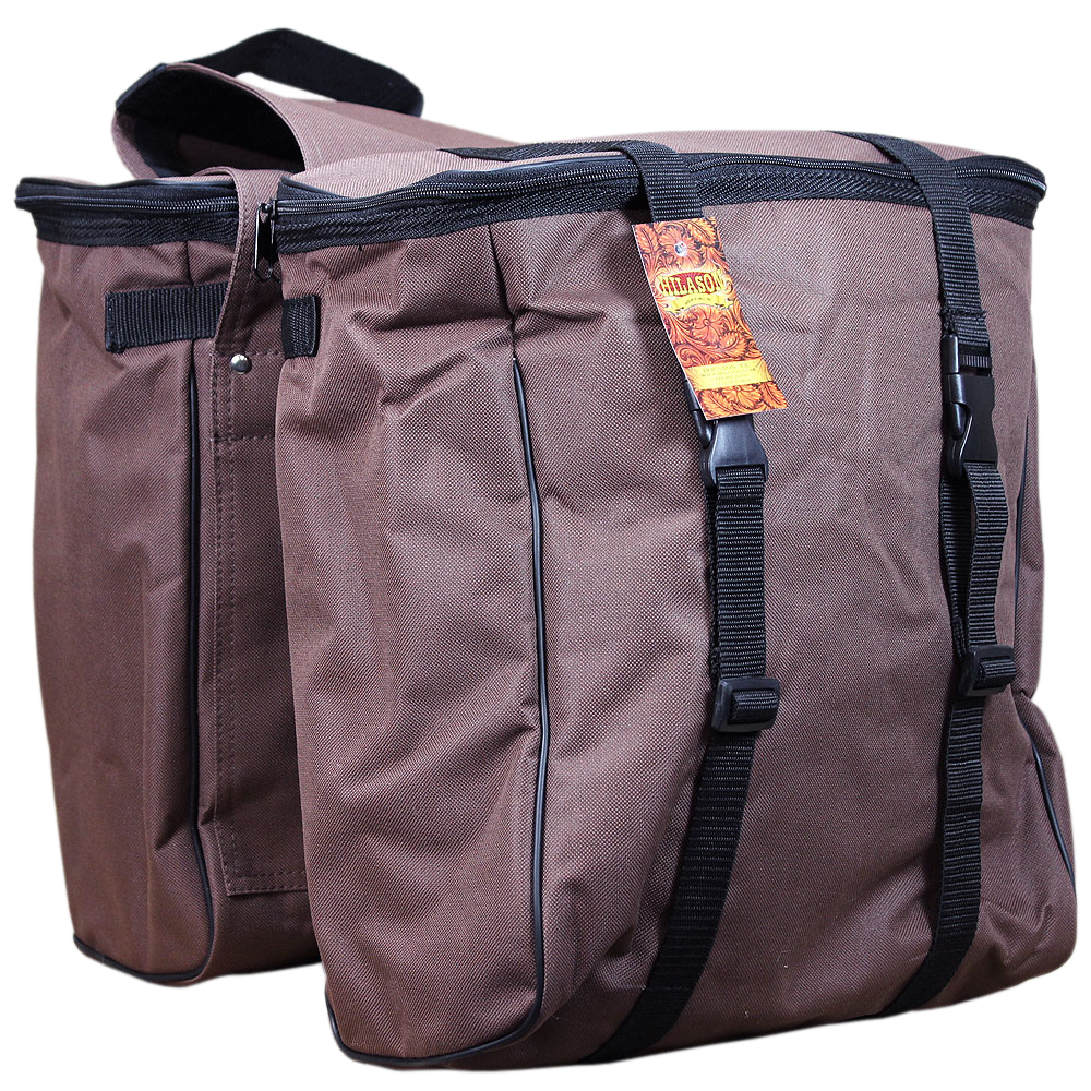 Bolsa de sillín aislada AI Hilason Black Western Horse Tack Cordura - Imagen 9 de 9