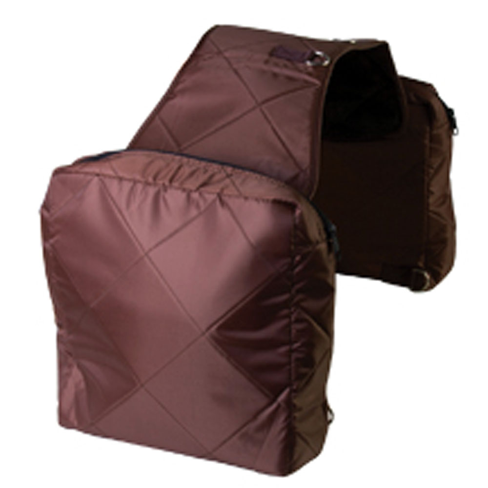 18AI Hilason Western Horse Tack Quilted Saddle Bag Zipper Closure Pockets Black - Picture 3 of 3