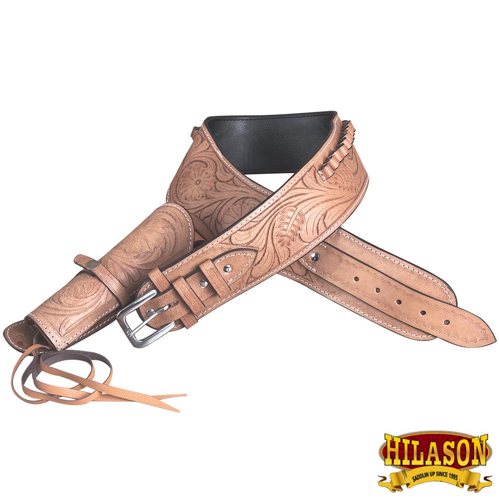 Leather Gun Holster Hilason Western Right Hand Rig 44/45 Cal Tooled
