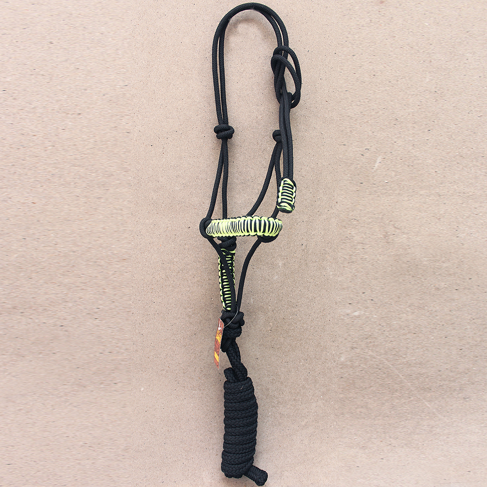 Hilason Horse Poly Rope Tied Adjustable Halter 8 Ft Lead Rope