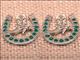 HSCN008-Crystal Rhinestone Bling Conchos Horseshoe Design with Emerald Crystal 1.25in