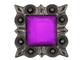 HSCN020-Crystal Rhinestone Bling Square Conchos with Gun Metal Lavender Stone