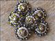 HSCN027-CN027 ANTIQUE SILVER FINISH BROWN CRYSTAL RHINESTONE BLING BERRY CONCHOS
