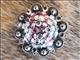 HSCN028-Crystal Rhinestone Bling Berry Conchos Antique Silver Finish