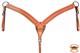 BHPA321-HILASON WESTERN BARB WIRE TOOL LEATHER HORSE HEADSTALL BREAST COLLAR TAN